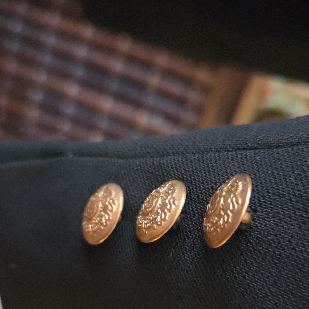 Lauren Ralph Lauren Black and Gold Double-Breasted Blazer - Picture 4 of 6